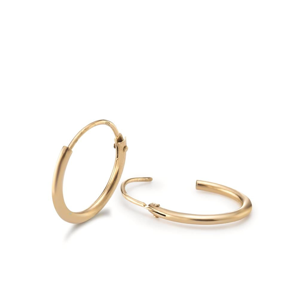 Hoop earrings Silver Yellow Gold plated