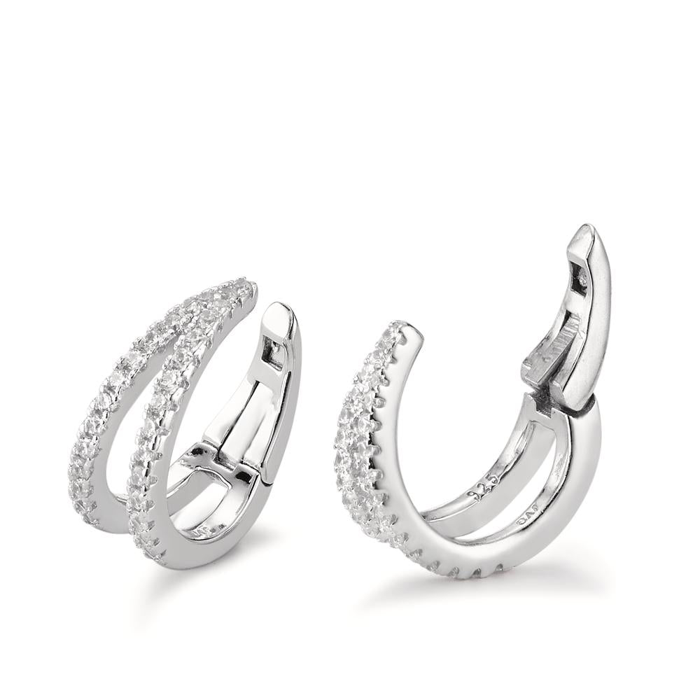 Ear Cuff Silver Zirconia Rhodium plated Ø13 mm