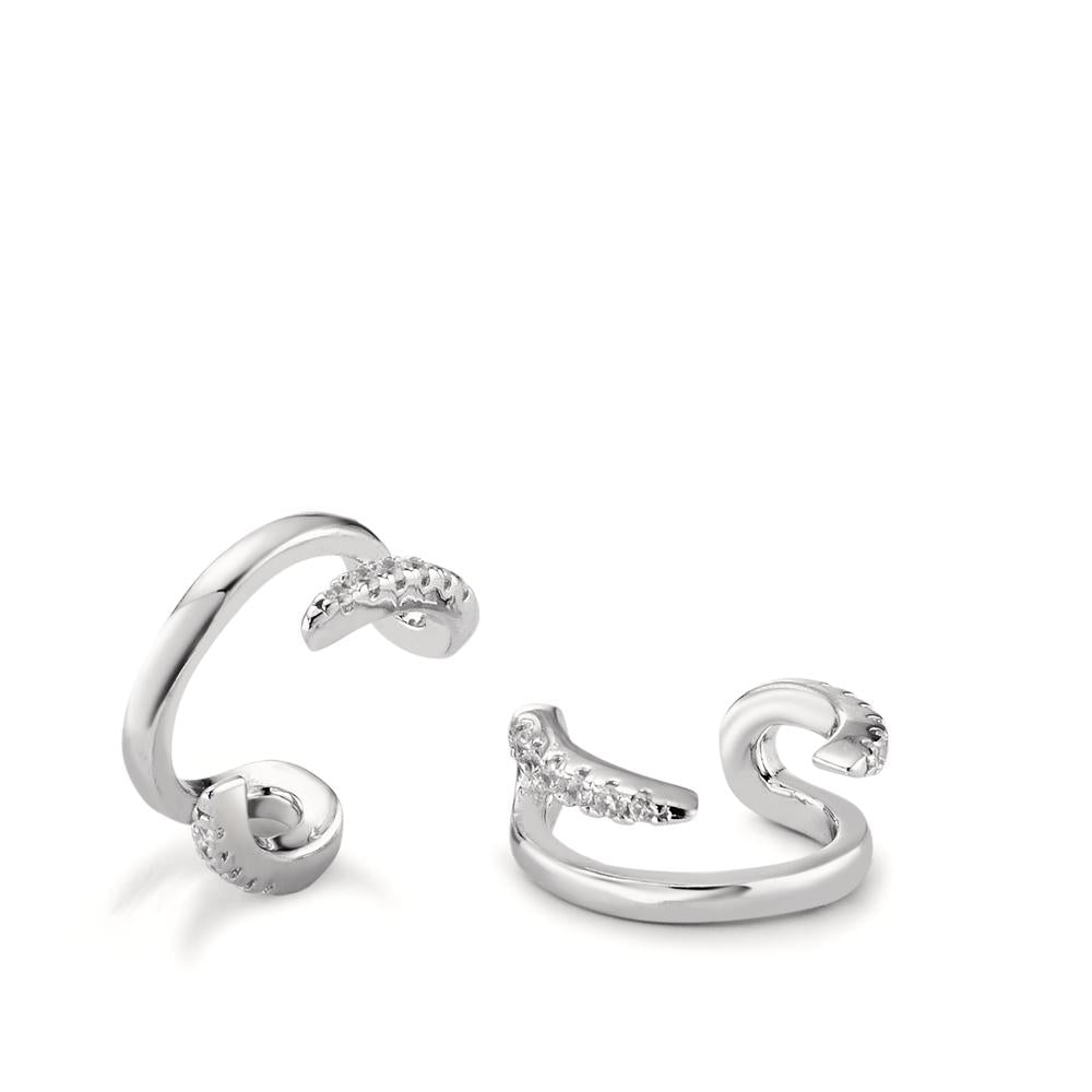 Ear Cuff Silver Zirconia 24 Stones Rhodium plated Ø11.5 mm