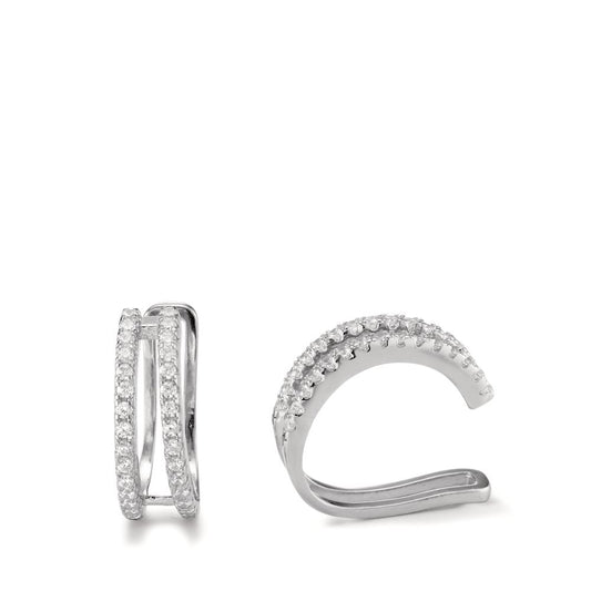 Ear Cuff Silver Zirconia Rhodium plated