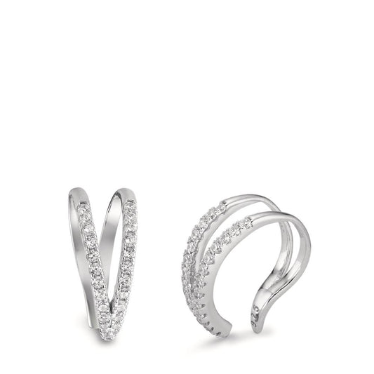 Ear Cuff Silver Zirconia Rhodium plated