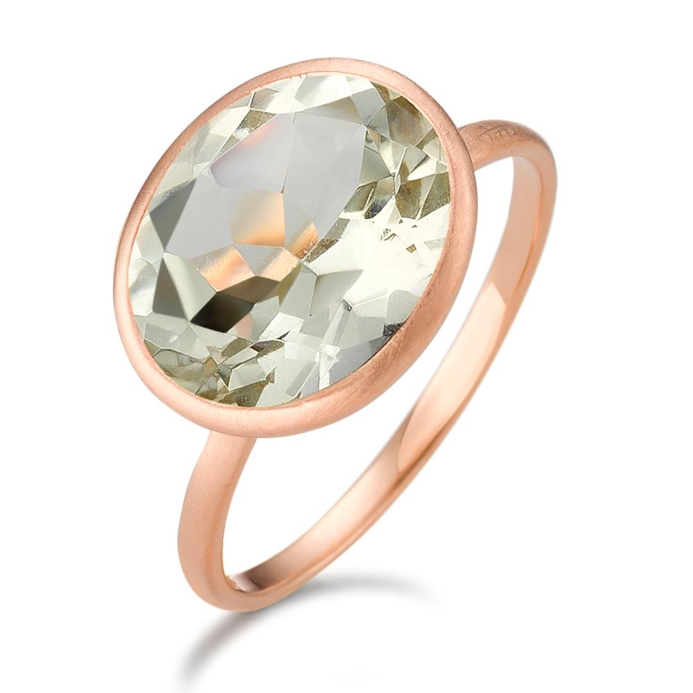 Ring Silver Amethyst Green Rose Gold plated