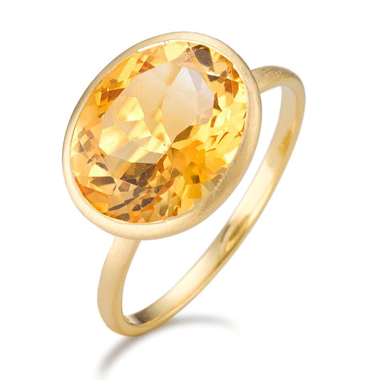 Ring Silver Citrine Yellow Gold plated