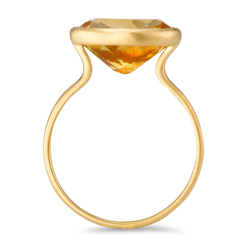 Ring Silver Citrine Yellow Gold plated