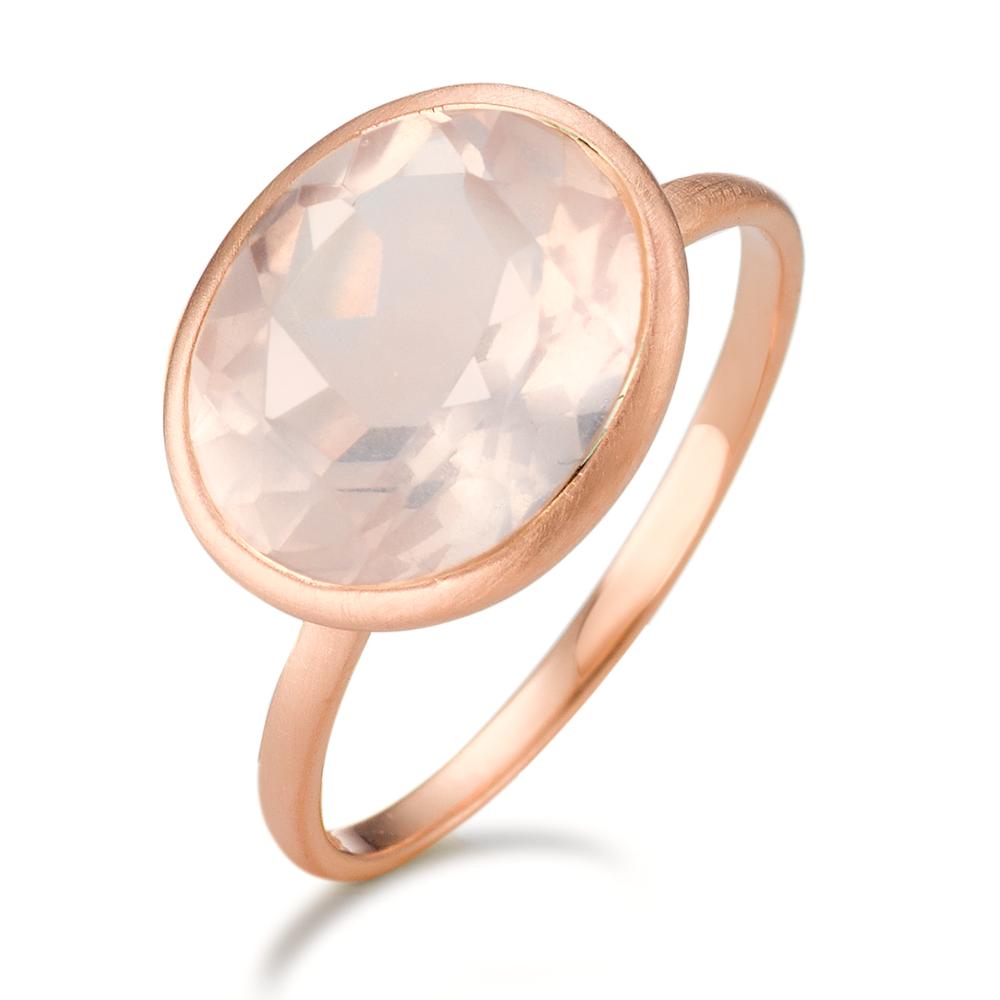 Ring Silver Rose Quartz Rose Gold plated