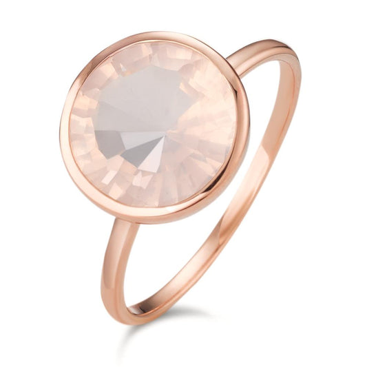 Ring Silver Rose Quartz Rose Gold plated Ø11.5 mm