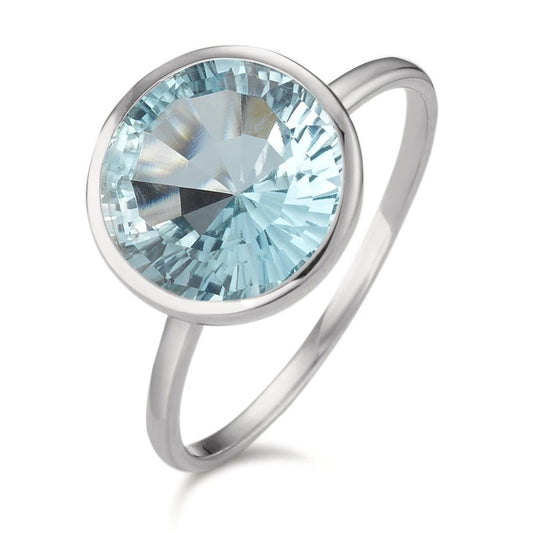 Ring Silver Topaz Blue Rhodium plated Ø11.5 mm