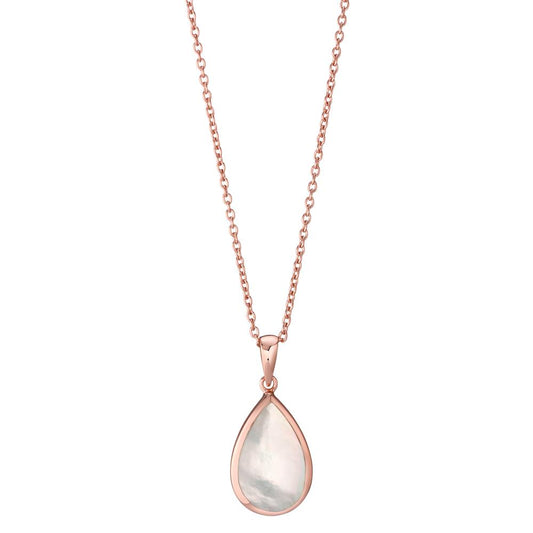 Necklace Silver Rose Gold plated Mother of pearl 42-45 cm