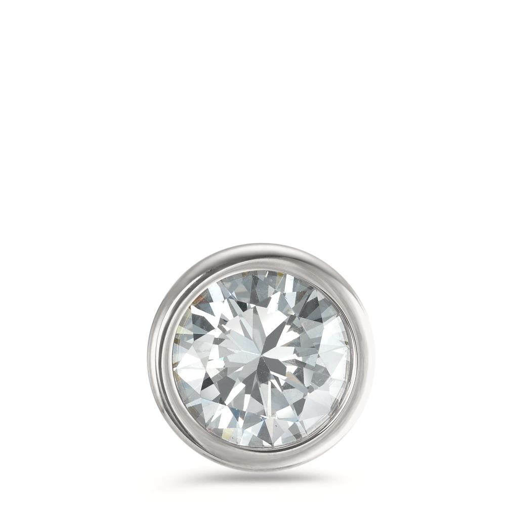 Pendant Stainless steel Zirconia White Ø13 mm