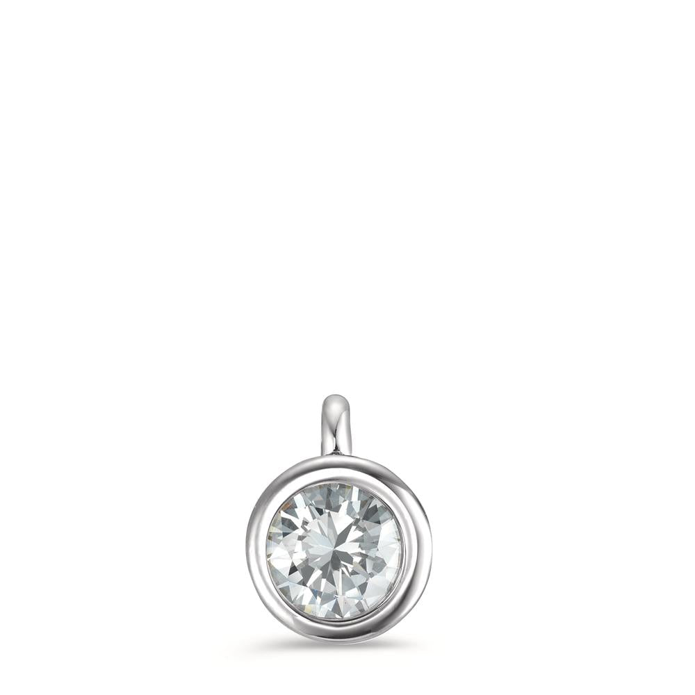 Pendant Stainless steel Zirconia White Ø7 mm