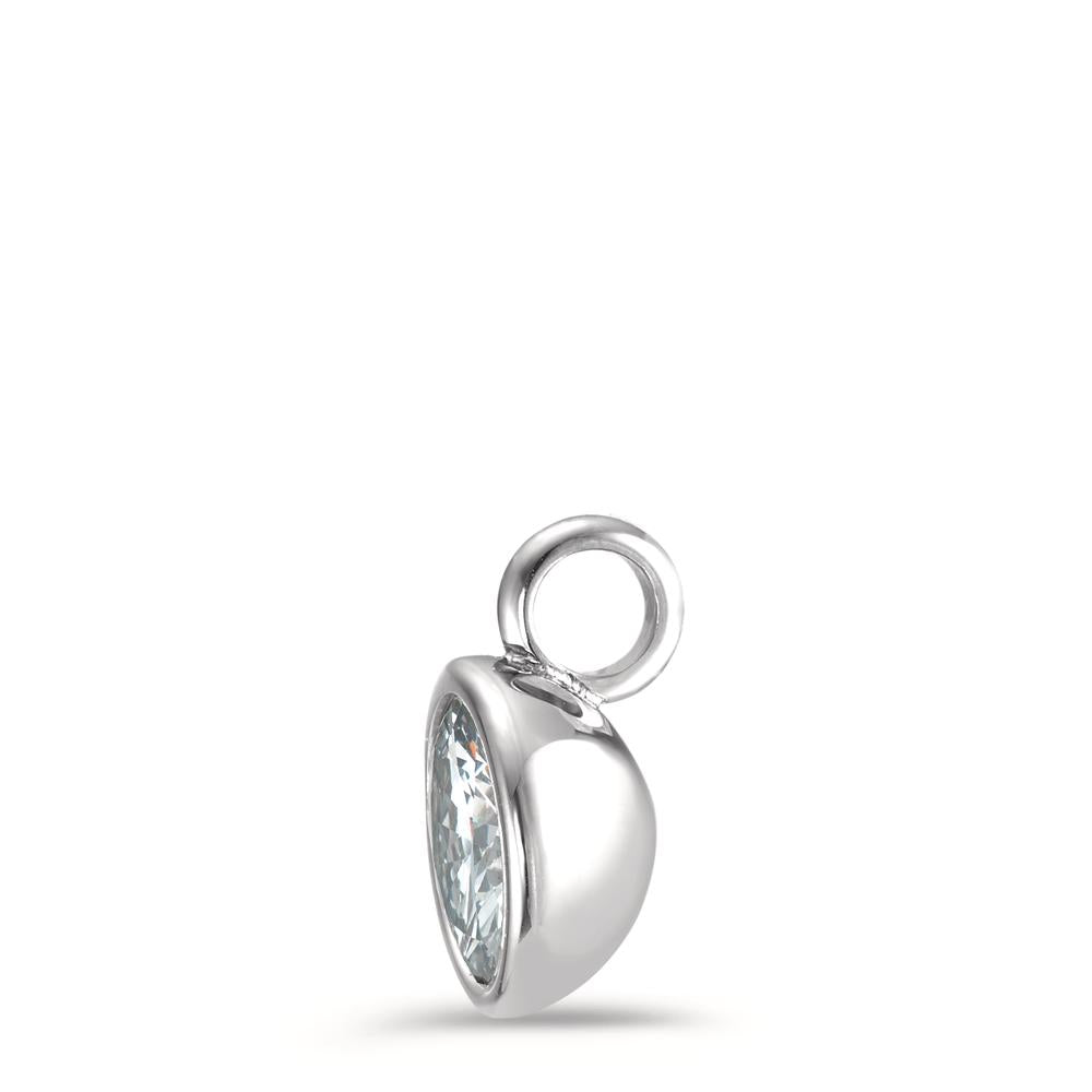 Pendant Stainless steel Zirconia White Ø9.5 mm