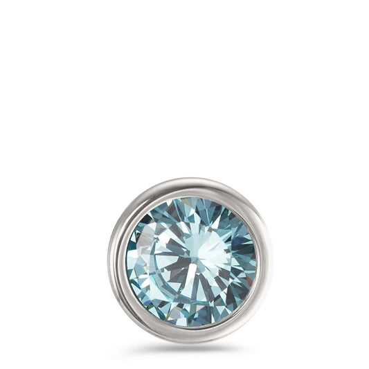 Pendant Stainless steel Zirconia Aqua Ø13 mm