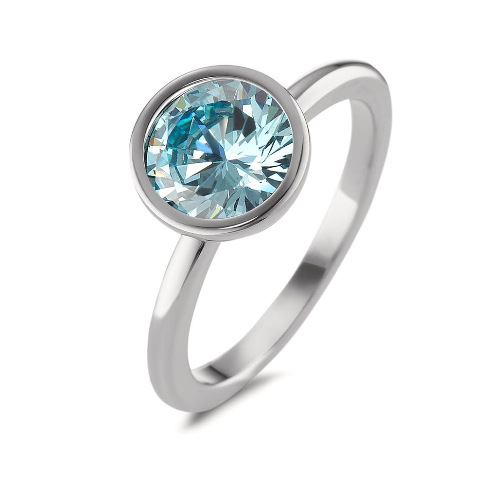 Ring Stainless steel Zirconia Aqua Ø9.5 mm