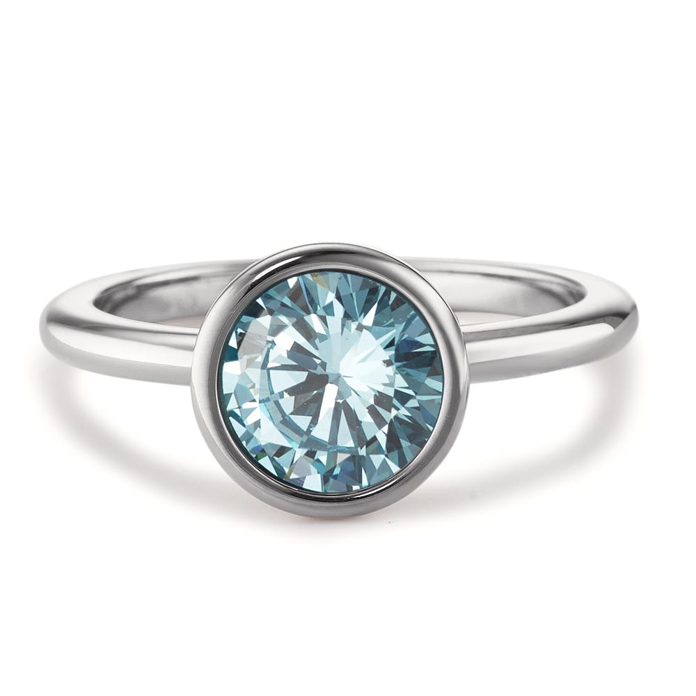 Ring Stainless steel Zirconia Aqua Ø9.5 mm