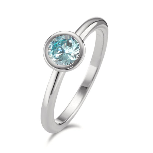 Ring Stainless steel Zirconia Aqua Ø7 mm