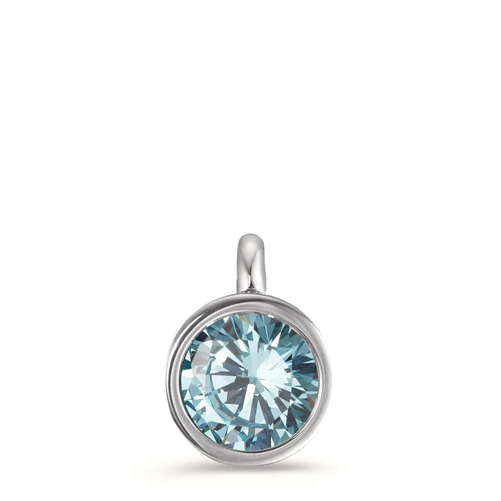 Pendant Stainless steel Zirconia Aqua Ø9.5 mm