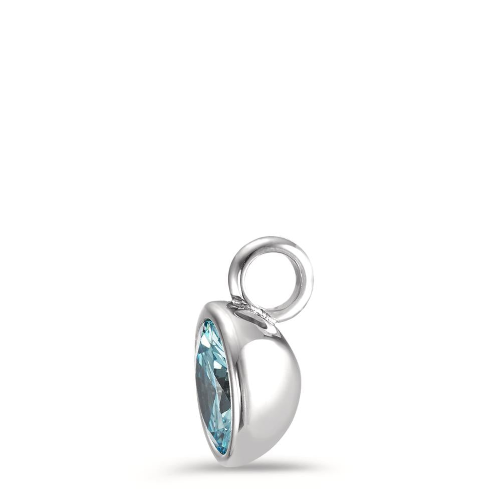 Pendant Stainless steel Zirconia Aqua Ø9.5 mm