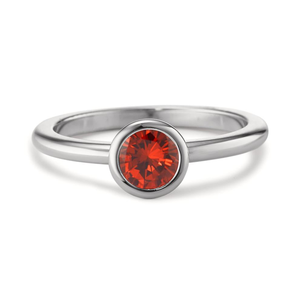 Ring Stainless steel Zirconia Red Ø7 mm