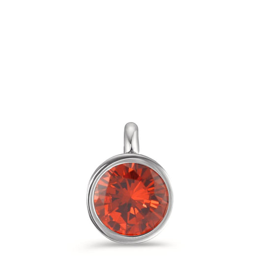 Pendant Stainless steel Zirconia Red Ø9.5 mm