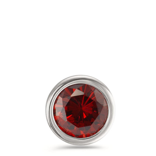 Pendant Stainless steel Zirconia Bordeaux Ø13 mm