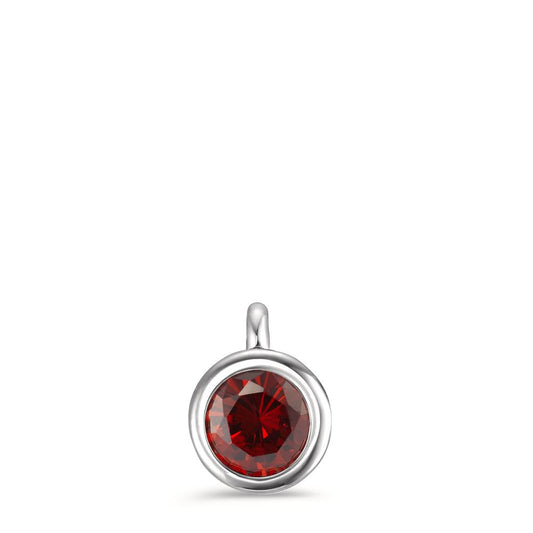 Pendant Stainless steel Zirconia Bordeaux Ø7 mm