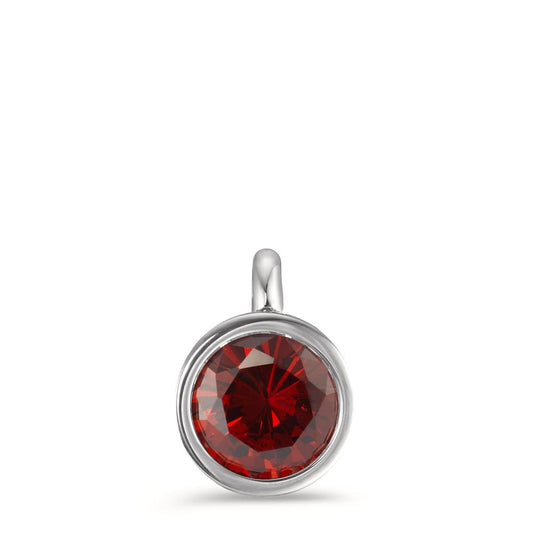 Pendant Stainless steel Zirconia Bordeaux Ø9.5 mm