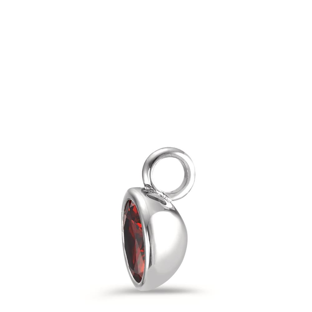 Pendant Stainless steel Zirconia Bordeaux Ø9.5 mm