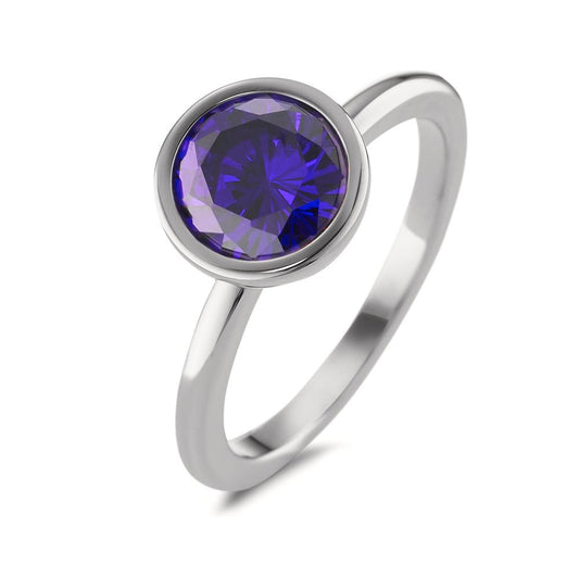 Ring Stainless steel Zirconia Violet Ø9.5 mm