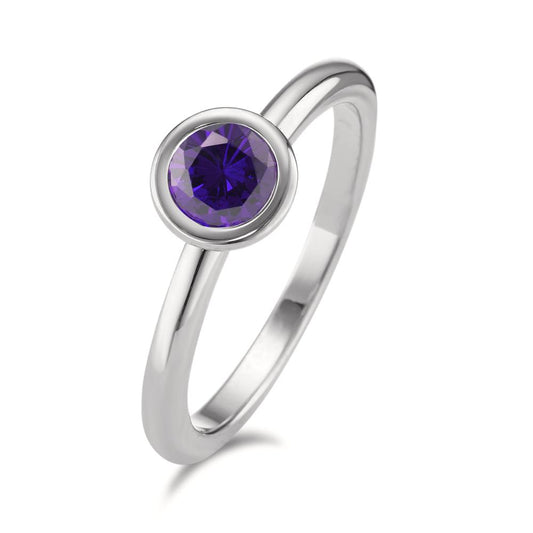 Ring Stainless steel Zirconia Violet Ø7 mm