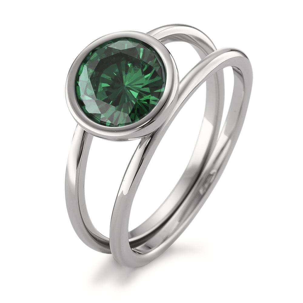 Ring Stainless steel Zirconia Green Ø9.5 mm