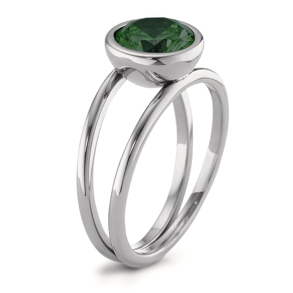 Ring Stainless steel Zirconia Green Ø9.5 mm