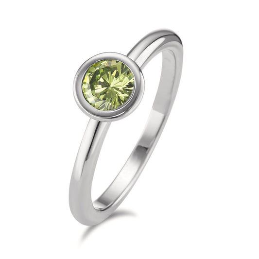 Ring Stainless steel Zirconia Light Green Ø7 mm