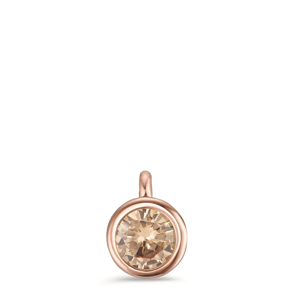 Pendant Stainless steel Zirconia Champagne Rose IP coated Ø7 mm