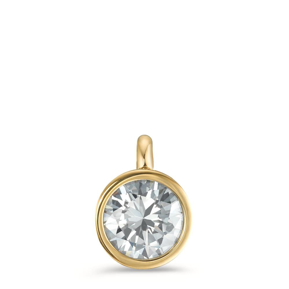 Pendant Stainless steel Zirconia White Yellow IP coated Ø9.5 mm