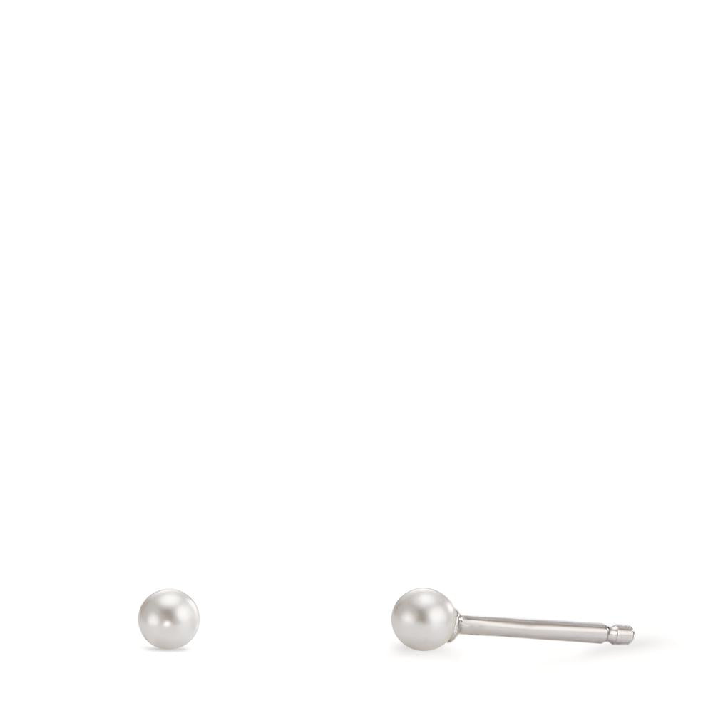 Stud earrings Silver Rhodium plated Shining pearls