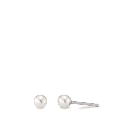 Stud earrings Silver Rhodium plated Shining pearls