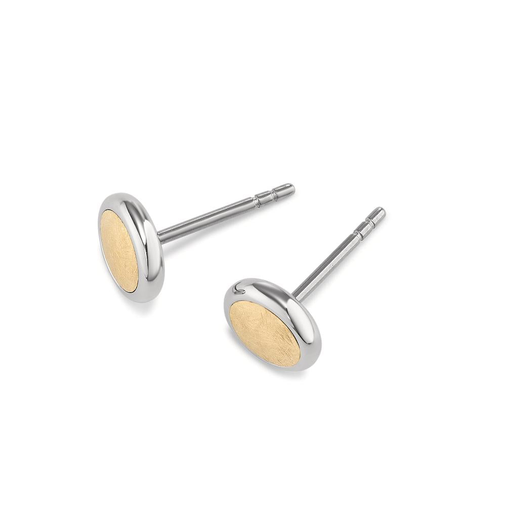 Stud earrings Stainless steel Yellow IP coated Ø8 mm