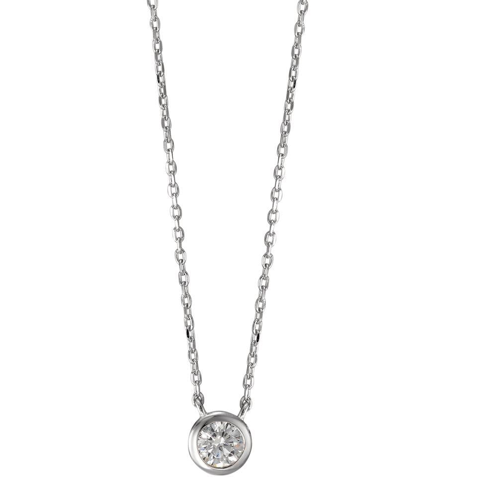 Necklace Silver Zirconia Rhodium plated 40-45 cm Ø6 mm