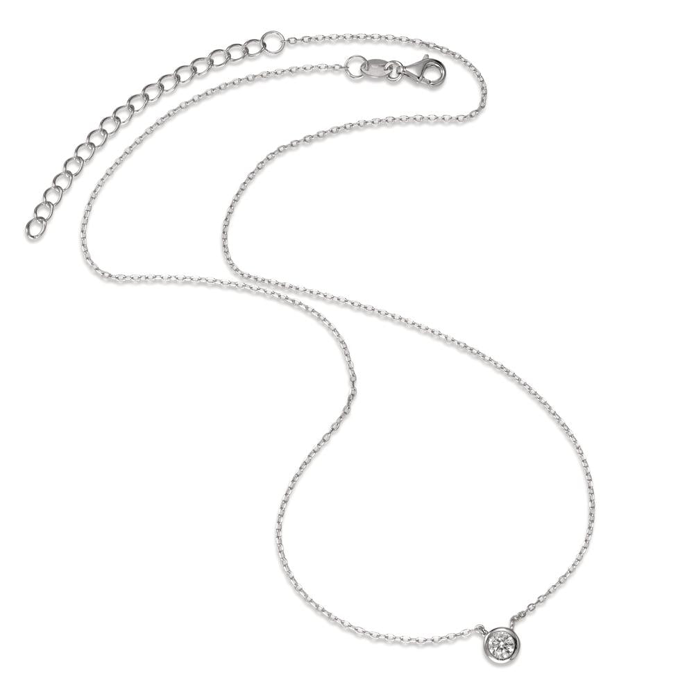 Necklace Silver Zirconia Rhodium plated 40-45 cm Ø5.5 mm