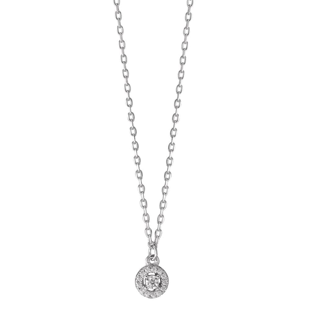 Necklace Silver Zirconia Rhodium plated 40-45 cm