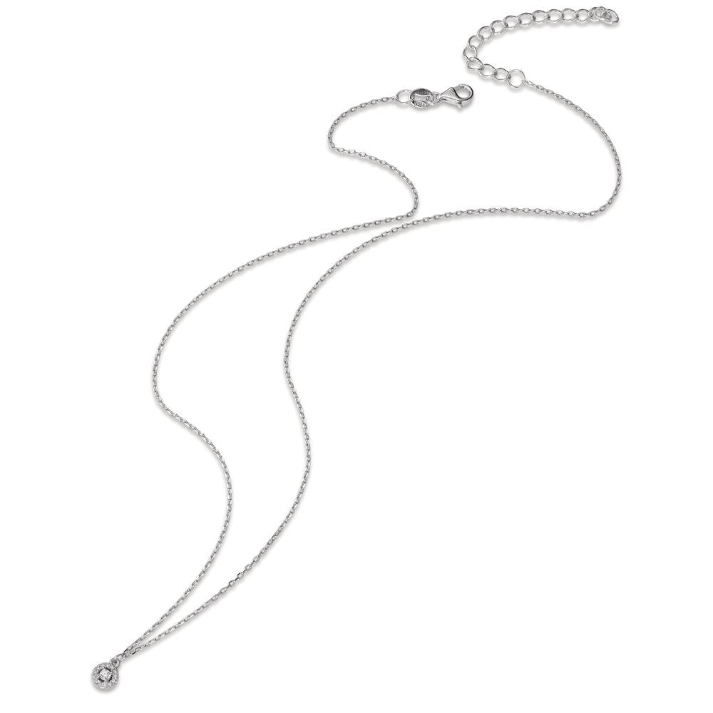 Necklace Silver Zirconia Rhodium plated 40-45 cm