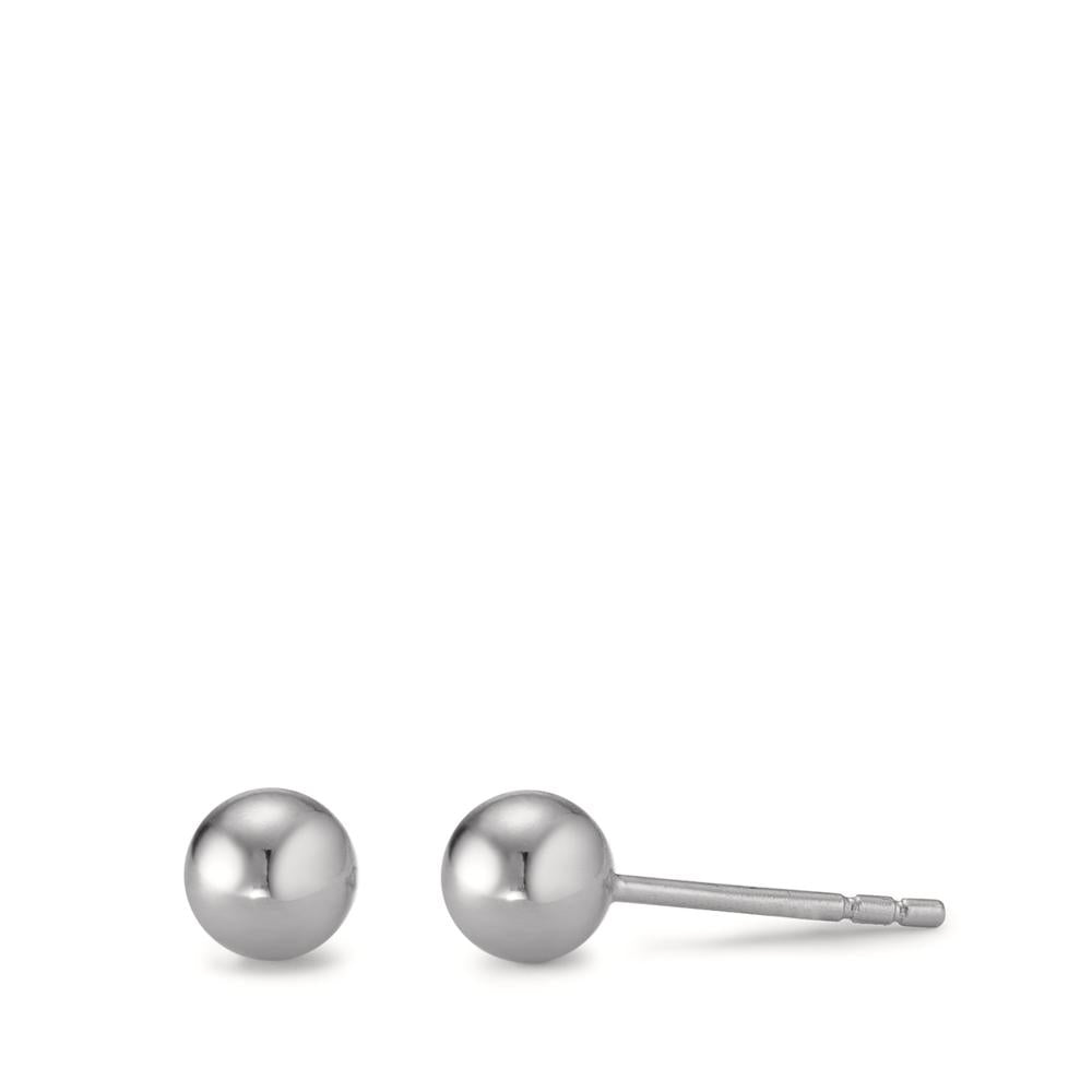 Stud earrings Silver Rhodium plated Ø6 mm