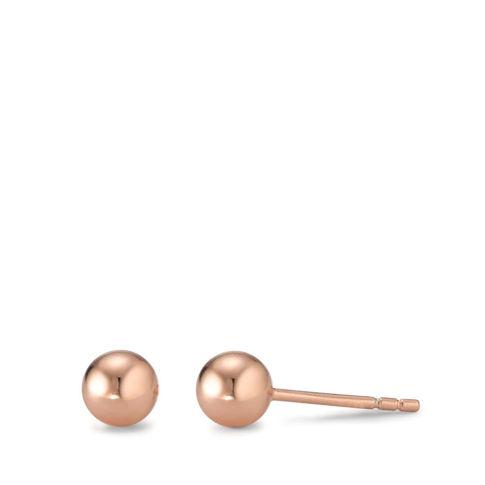 Stud earrings Silver Rose Gold plated Ø6 mm