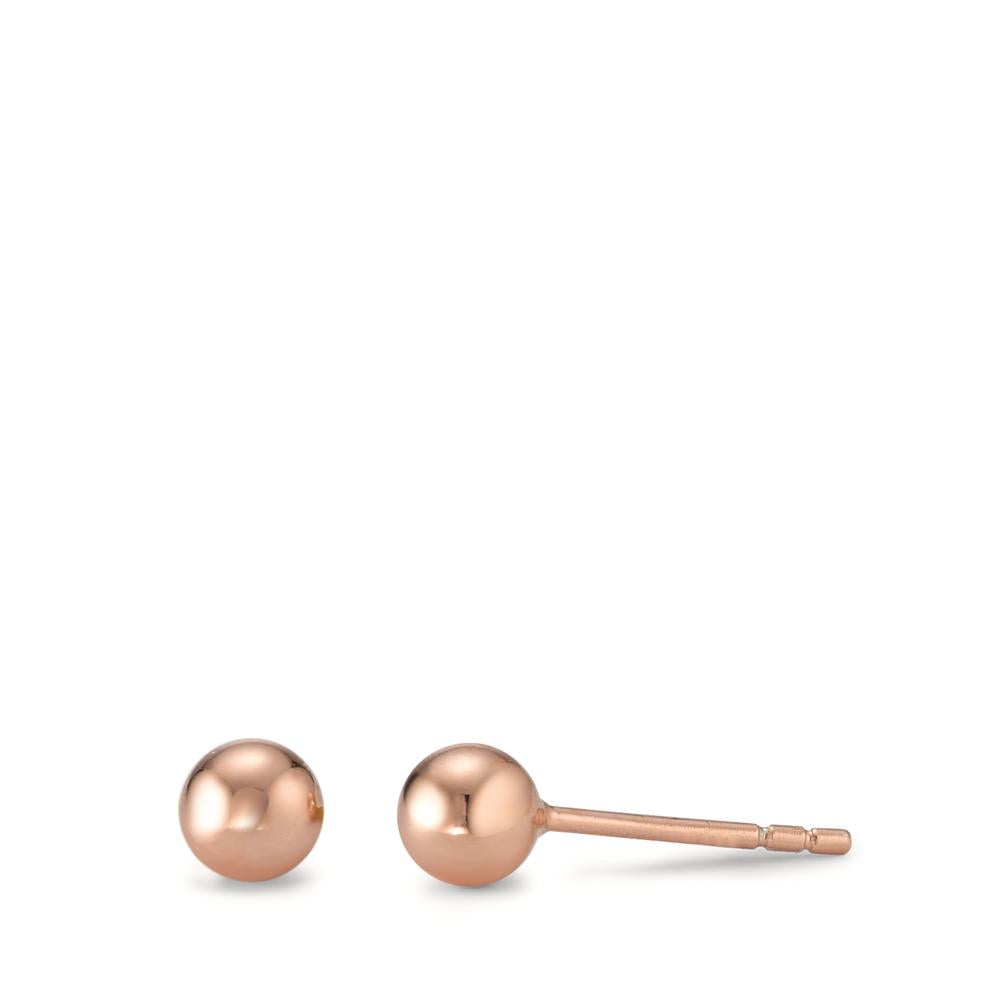 Stud earrings Silver Rose Gold plated Ø5 mm