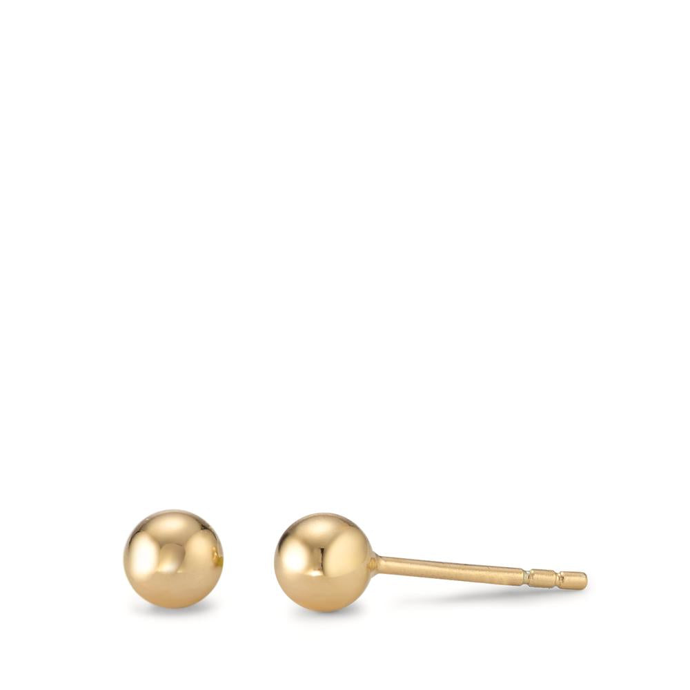 Stud earrings Silver Yellow Gold plated Ø5 mm