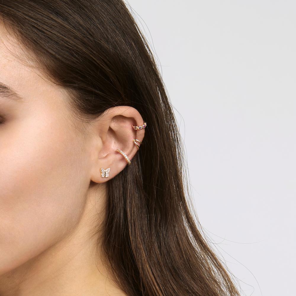 Ear Cuff Silver Yellow Gold plated Ø10.5 mm