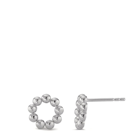 Stud earrings Silver Rhodium plated Ø9.5 mm