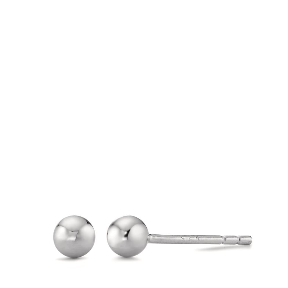 Stud earrings Silver Rhodium plated Ø4 mm