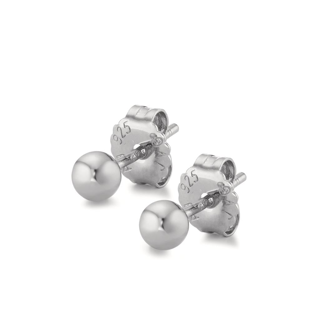 Stud earrings Silver Rhodium plated Ø4 mm