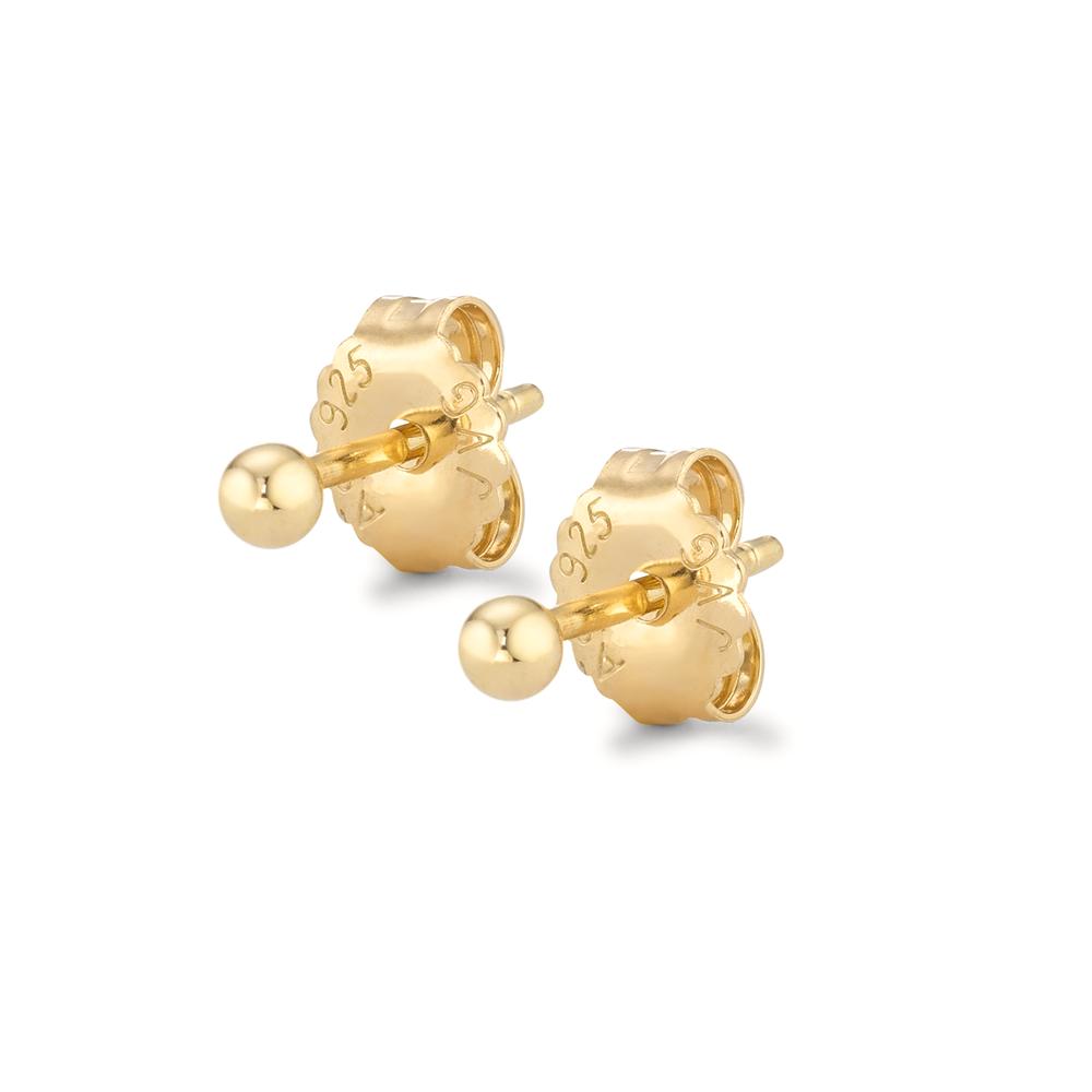 Stud earrings Silver Yellow Gold plated Ø2.5 mm